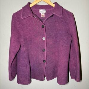 Vintage Purple Pendleton 100% Merino Wool Button Up Jacket Size Large